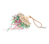 ABOOFAN Parrot Chewing DIY Bird Multi-functional Stylish Paper Palm Leaf Wood Hanging Birdcage Decor for Parrots and Small Birds