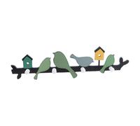 ABOOFAN Pastoral Wooden Key Hook Wall Mounted Clothes Hanger Practical Coat Rack for Home Decor Animal Bird Design Wall Hook for Hats Scarves Keys and Lightweight Items