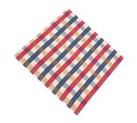 ABOOFAN Patriotic Cotton Tablecloth Red White Blue Plaid Independence Day Decor Smooth Stitching Table Cover