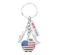 ABOOFAN Pedant Keychain Keyring Creative rings Carabiner Alloy Holder Metal chain Ring Chain Travel New York Metal New York Ring