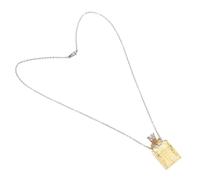 ABOOFAN Perfume Pendant Bottle Glass Crown 3ml Lid with Necklace Refillable Essential Oil Diffuser in Yellow with Adjustable Chain, Elegant Mini Diffuser Bottle Charm for Women’s Commute