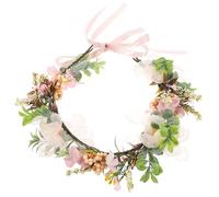 ABOOFAN Pet Flower Collar with Adjustable Ribbon and Artificial Floral Crown for Wedding Photos and Dog Celebrations