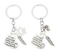 ABOOFAN Pet Souvenir Key Holder and Delicate Decoration 2pcs Silver Alloy with Dog Footprint Design for Door Keys and Giveaways
