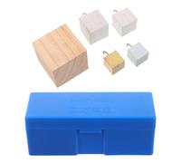 ABOOFAN Physics Teaching Density Blocks Set - Small Copper, Iron, Aluminum, and Wood Cubes - Measuring Volume and Mass for Stem Science Lab Experiments