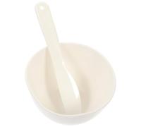 ABOOFAN Plastic Mask Mixing Bowl round DIY Stirring Bowl with Mask Stick Supple Pp Material Not Easy to Deform White for Home Facial Care