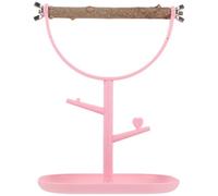 ABOOFAN Portable Bird Training Stand Desktop Parrot Perch with Bite-resistant Plastic and Wood Material, Claw Grinding Feature and Playing for Birds and Parrots
