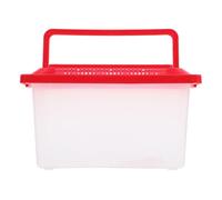 ABOOFAN Portable Fish Tank with Lid, Red Pp Material Betta Tank for Pet Transport and Outdoor Adventures, Multi-functional Fish Bowl Suitable for Travel