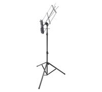 ABOOFAN Portable Multi-functional Music Score Stand with Iron and Oxford Cloth Construction, Lightweight Foldable Manuscript Reading Stand for Home Use with Recipe and Notepad Holder