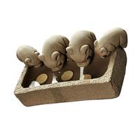 ABOOFAN Premium Purple Clay Piggy Decor for Tea Lovers Home Desktop Adornment Creative Four Little Pigs Figurine Adorable Purple Clay Ornament for Living and Office