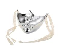 ABOOFAN Punk Costume Mask Mechanical Style with Sturdy Craftsmanship Plastic Half Mask Silver Versatile Use Irregular Design for Men and Women for Halloween and Room Decor