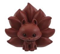 ABOOFAN Purple Clay Tea Pet Fox Figurine in Brown, Artistic and Elegant Ceramic Ornament for Tea Ceremony and Study Room Decoration, Versatile Desk Accessory That Improves with Use