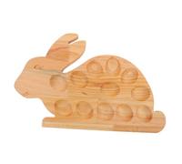 ABOOFAN Rabbit Egg Tray Wood Deviled Egg Platter Tray Shaped Serving Dish for Party Easter Decoration