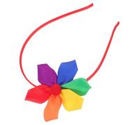 ABOOFAN Rainbow Flower Headband Colorful Pride Hair Accessories Single-layer Rainbow Ribbon Lgbtq+ Headpiece for Pride Events Parties Festivals