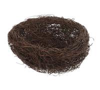 ABOOFAN Rattan Natural Look Small Nest Realistic Birds for Bird Or with and Style Prop Encourages Foot and Beak Exercise Coffee Colour Photo Desk Or Wedding Decoration
