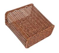 ABOOFAN Rectangular Rattan Style Trash Can Open Top Plastic Wastebasket | Brown PE Woven Look, Lidless Design for Waste Paper and Recyclables, Home or Office Use