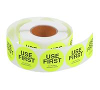 ABOOFAN Removable Fluorescent Yellow Food Service Inventory Control Labels for Restaurant Use Strong Adhesive Round Stickers for Take-Out Food Management
