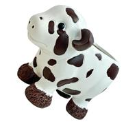 ABOOFAN Resin Cow Shape Kitchen Utensil Holder with Stable Base Cute Animal Crock for Flatware Storage Silverware Organizer for Countertop Decor Spacious Mouth for Spatulas Spoons Forks