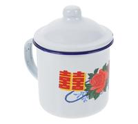 ABOOFAN Retro Enamel Cup Light Color Timeless Anti-scalding and Fall-Resistant Drinking Cup for Home Use with Vintage Style and Sturdy Material