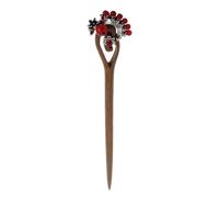 ABOOFAN Retro Green Sandalwood Hair Stick for Women Traditional Chinese Wooden Hairpin for Secure Bun Hairstyles Smooth Texture Hair Accessories for Daily Wear Weddings and Parties