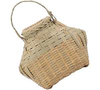 ABOOFAN Reusable Bamboo Fish Basket Medium-Sized Fish Cradle with Lid, Suitable for Winter and Outdoor Fishing