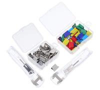ABOOFAN Reusable Binder Clip Stapler Dispenser with Metal Clips Heavy-Duty Paper Clamp for Office and School Document Management Quick Refill Access