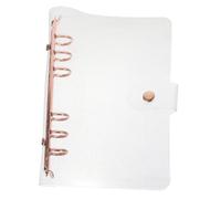 ABOOFAN Rose Gold Transparent PVC Notebook Cover Refillable Binder Case for Handbook Notepad Journal Protector with Smooth Wear-Resistant Surface