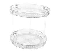 ABOOFAN Rotating 2-tier Diamond Pattern Cosmetic and Perfume Organizer Tray for Vanity Countertop, Makeup Storage Rack Suitable for Desktop and Bathroom Use