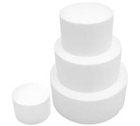 ABOOFAN Round Foam Cake Dummies: 4 Tiers Tall Fake Wedding Cake Styrofo am Foam Cake Model Cake Modeling for Christmas Display Cake Practice Decor 10cm 15CM 20CM 25cm