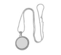 ABOOFAN Round Rhinestone Pendant Blank for DIY Necklace Making Charms Hanging Pendant with Heat Transfer Printing Modern Minimalist Design Bold Eye-catching Accessory for Women
