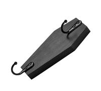 ABOOFAN Rustic Black Wooden Coffin-Shaped Wall Hook for Keys, Easy to Install Wall Mounted Hook with Iron Support, Decorative Storage Solution for Hallway Or Home