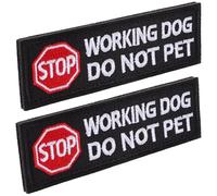 ABOOFAN Service Dog Vest Patches 2Pcs Embroidered Reflective Do Not Pet Tags for Training and Identification on Dog Harness