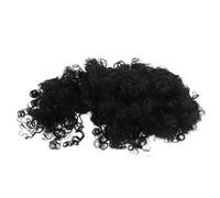 ABOOFAN Short Curly Afro Puff Synthetic Hair Wig for Black Women Bangs, High Temperature Resistant Fiber, Voluminous Small Curl Hairpiece for Daily Wear and Cosplay