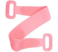 ABOOFAN Silicone Back Rub Towel with Exfoliating Belt for Bathing Massage and Immunity Improvement, Pink Body Scrubber for Home and Bathroom Use, Effective Shower Back Scrub Tool