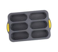 ABOOFAN Silicone Bread Pan Unique Hot Dog Bun Design Non-Stick 6-Cavity Hot Dog Bun Mold with Easy Maintenance for Baking for Small Parties and Family Gatherings