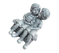 ABOOFAN Simulation Kissing Model Little Girl Boy Resin Outdoor Courtyard Decoration Table Ornament Housewarming Gift Large Garden Sculpture Boys and Girls Room Decor