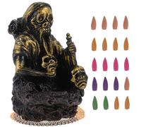 ABOOFAN Skull Backflow Incense Burner Resin Decorative Skeleton Incense Holder Nordic Home Decor Suitable for Meditation and Relaxation