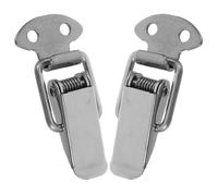 ABOOFAN Small Buckle Spring Loaded Latch Clamp, 2 Pcs Stainless Steel Metal Lock for Wooden Chest and Toolbox, Flat Mouth Design for Secure Suitcase and Cabinet Use
