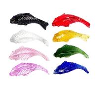 ABOOFAN Small Crystal Fish Statue 8pcs Feng Shui Glass Koi Fish Figurines Miniature Hand Blown Glass Sculpture Art Sea Animals Collection Ornament Home Decor