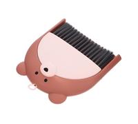 ABOOFAN Small Dustpan and Brush Set , Mini Hand Broom with Dustpan for Table, Car, Keyboard and Pet Cage Cleaning, Brown Bear Design Household Sweep Brush for Precision Dust Removal