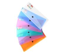 ABOOFAN Snap Button Document Folders Plastic 6Pcs Lightweight Storage Envelopes for-The-Go Organisation Random Color