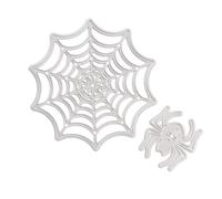 ABOOFAN Spider Web Embossing Stencil Template for Scrapbooking and Paper Crafts, Silver Steel Die Cutting Tool for Photo Frame Making, for Wedding and Themed Invitations
