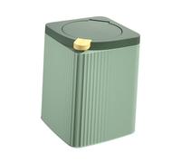 ABOOFAN Square Press Lid Garbage Bin, Household Kitchen Waste Container, Thickened Plastic Trash Can with Odor Seal, Green, Large Capacity for Bathroom and Living Room