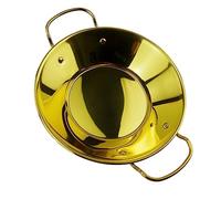 ABOOFAN Stainless Steel Dry Pot Flat Bottom Cooking Pan with Oxidation Resistance Golden and Easy to Clean Features for Beef Stew and Home Kitchen Use
