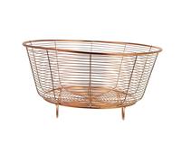 ABOOFAN Stainless Steel Fruit Basket Bowl 22cm Rose Gold Wire Fruit Holder Vegetable and Bread Storage Kitchen Countertop Organizer