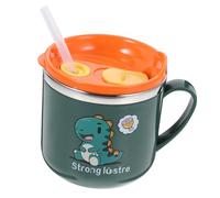 ABOOFAN Stainless Steel Milk Cup Silicone Straw Safe for Boys and Girls Drinking at Home Outdoor Travel