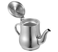 ABOOFAN Stainless Steel Oil Dispenser with Filter Strainer Grease Container with Thickened Slip Handle Convenient Pour Spout Heat Resistant Oil Storage Pot for Kitchen Cooking