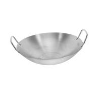 ABOOFAN Stainless Steel Wok Chinese Stir Fry Pan Wok Stir Nonstick Frying Pan Double Handle Large Skillet Stainless Steel Pot Jaese Big Non Stick