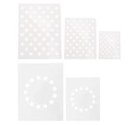ABOOFAN Star Stencils White Pet Material for Painting Crafts and Home Decor 5pcs American Flag Star Template for Wood Wall Decor and Independence Day Artworks
