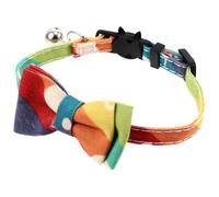 ABOOFAN Stylish Kitten Collar with Colorful Bowtie Attached by Elastic Strap, Lightweight Nylon Pet Cat Collar for Decoration and Photo Prop, for Holiday Or Birthday Party