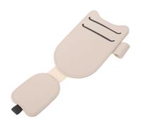 ABOOFAN Sun Visor and Manual Band Fastening Dual Slot Storage Eyeglass Holder Clip in Beige Pu Leather Organises Thin Paper Documents and Eyewear Car for Vehicle Cabin and Long-distance
